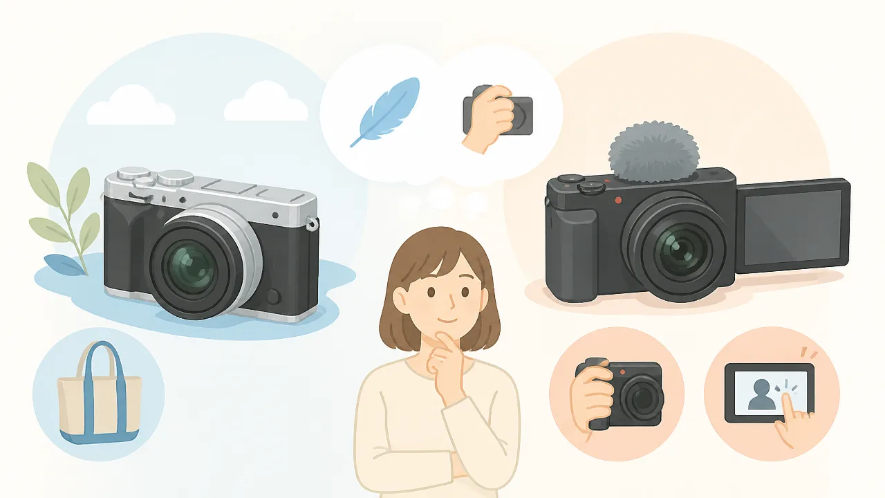 X-M5とZV-E10の違いを比較、初心者にはどっちがおすすめ？